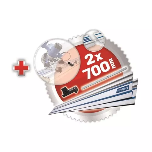 Scheppach PL 55 ponorná pila + 2x vodící lišta 700mm + ochrana proti překlopení + spojka lišt