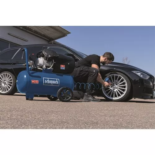 Scheppach HC 55 DC SET olejový dvouválcový kompresor 10 bar se vzdušníkem 50 l a příslušenstvím