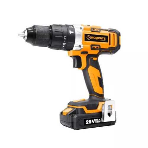 Worksite CD334H - Aku vrtačka s příklepem 20V 50Nm 1x2Ah - Kombi MAX plus