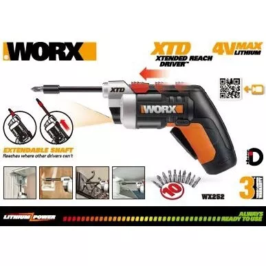 Worx orange WX252 - Aku šroubovák Li-Ion 4 V