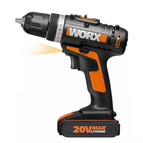 Worx orange WX166.3 - Aku vrtací šroubovák Li-Ion 20V 2*2,0 Ah, 1hod.