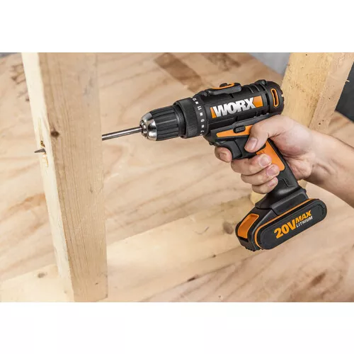Worx orange WX166.3 - Aku vrtací šroubovák Li-Ion 20V 2*2,0 Ah, 1hod.