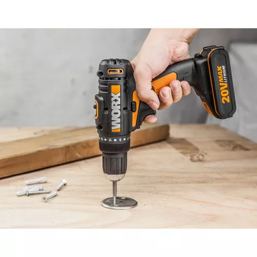 Worx orange WX166.3 - Aku vrtací šroubovák Li-Ion 20V 2*2,0 Ah, 1hod.