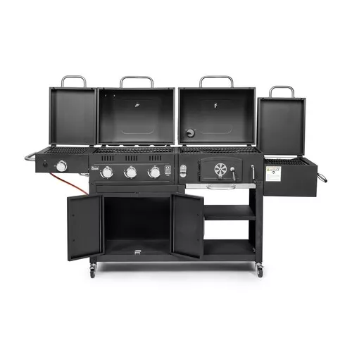 Activa Combo hybridní gril na plyn i dřevěné uhlí s bočním vařičem