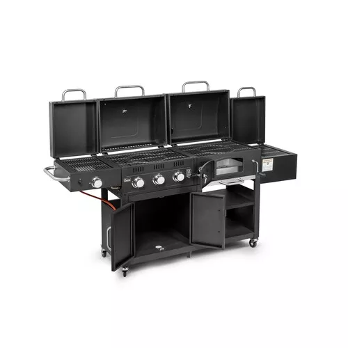 Activa Combo hybridní gril na plyn i dřevěné uhlí s bočním vařičem