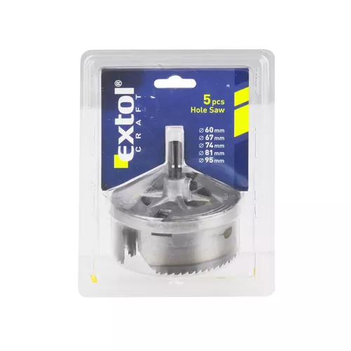 Vykružovací vrták do dřeva a sádrokartonu, 5 průměrů o 60-95mm EXTOL CRAFT 1803