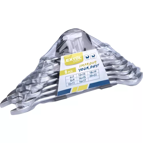Klíče ploché, sada 8ks, 6-22mm EXTOL CRAFT 6108B