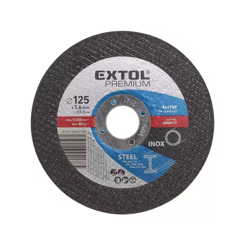 Kotouč řezný na ocel/nerez, o 125x1,6x22,2mm EXTOL PREMIUM 8808112