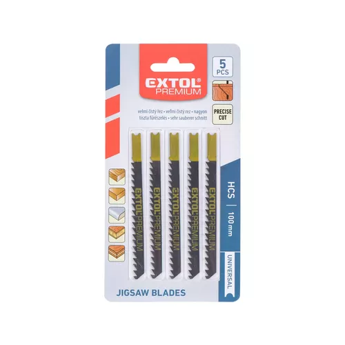 Plátky do přímočaré pily 5ks, 75x4,0mm, hcs EXTOL PREMIUM 8805509