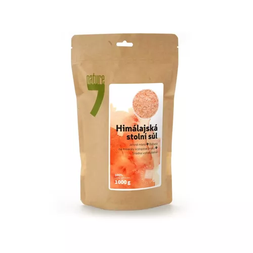 Sůl himálajská, kuchyňská, 1000g jemně mletá Nature7 573500