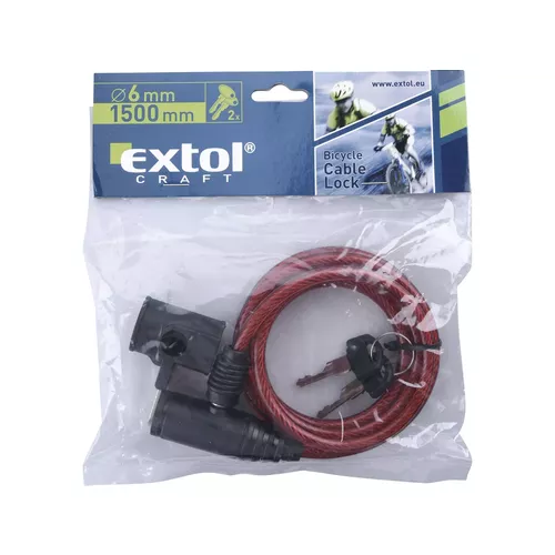 Zámek na kolo - lanko, 6x1500mm EXTOL CRAFT 77750