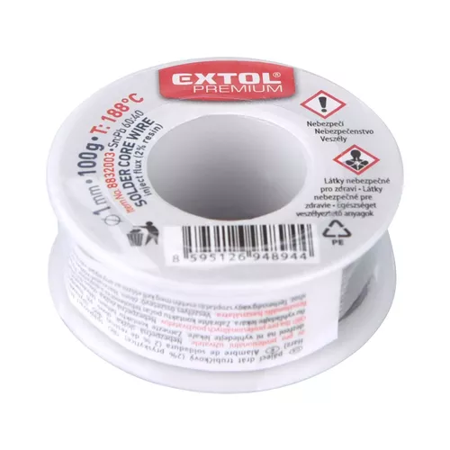 Drát pájecí trubičkový sn60/pb40, o 1mm, 100g EXTOL PREMIUM 8832003