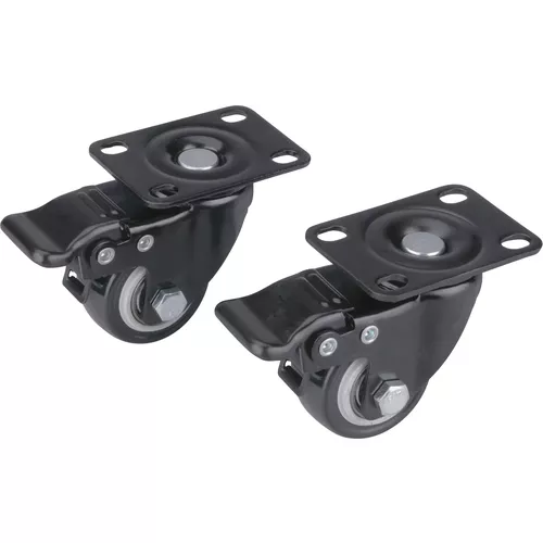 Kolečka otočná s pvc obručí a brzdou, sada 2ks, průměr 40mm EXTOL PREMIUM 8856013