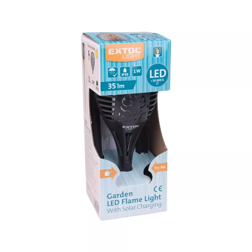 Pochodeň led s plamenem, 79cm, solární nabíjení, 35lm, 51 led EXTOL LIGHT 43132