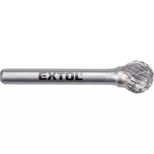 Fréza karbidová, kulová, pr.12mm/stopka 6mm,sek střední (double-cut) EXTOL INDUSTRIAL 8703735