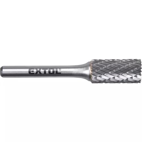 Fréza karbidová, válcová s čelním ozubením, pr.12x25mm/stopka 6mm,sek střední (double-cut) EXTOL INDUSTRIAL 8703715