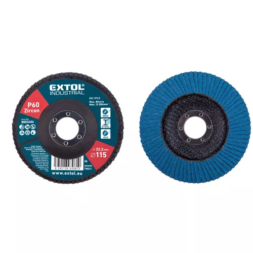 Kotouč lamelový šikmý zirkonový, p60, o 115mm EXTOL INDUSTRIAL 8803406