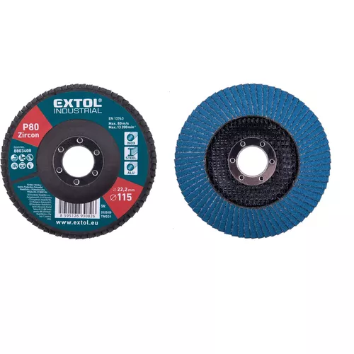 Kotouč lamelový šikmý zirkonový, p80, o 115mm EXTOL INDUSTRIAL 8803408