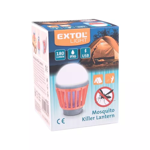 Lucerna turistická s lapačem komárů, 180lm, usb nabíjení, 3x 1w led EXTOL LIGHT 43131