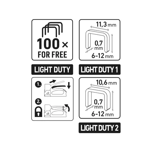 Pistole sponkovací 3funkční, 6-12mm, včetně 100ks spon EXTOL PREMIUM 8851105