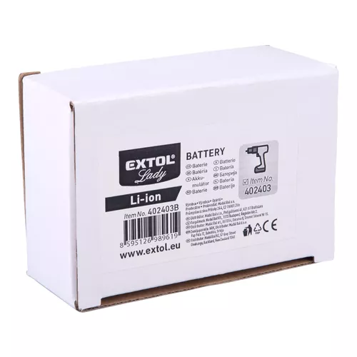 Baterie akumulátorová, 12v li-ion, 2000mah EXTOL LADY 402403B