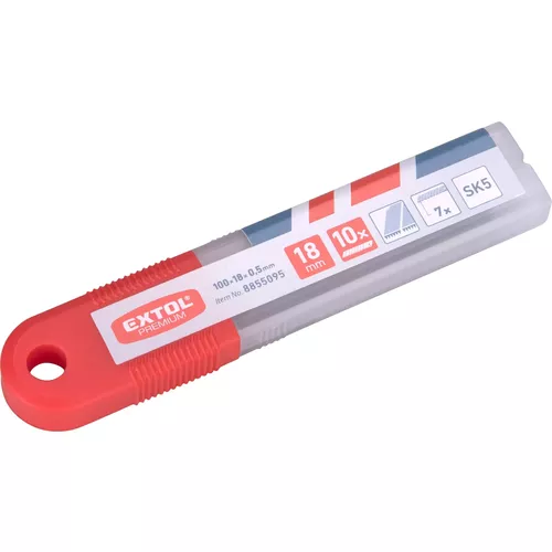 Břity ulamovací se zoubkovým ostřím, 18mm, 10ks, sk5 EXTOL PREMIUM 8855095
