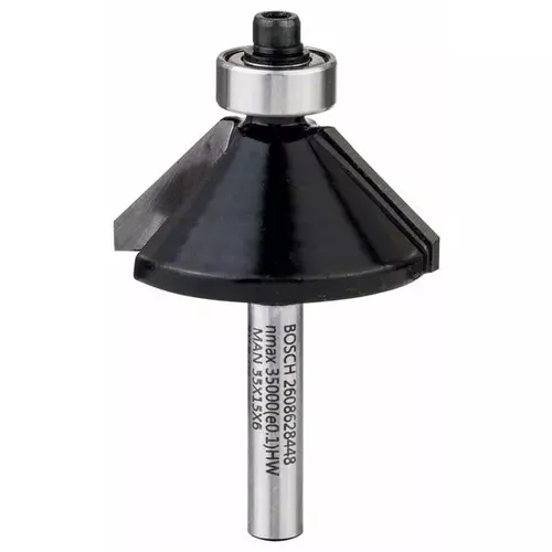 Fazetovací fréza, 6 mm, D1 34,9 mm, B 11,1 mm, L 14,7 mm, G 56 mm, 45°  BOSCH 2608628448