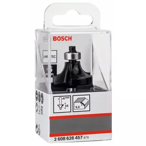 Zaoblovací fréza, 6 mm, R1 9,5 mm, D 31,8 mm, L 16,2 mm, G 57 mm  BOSCH 2608628457