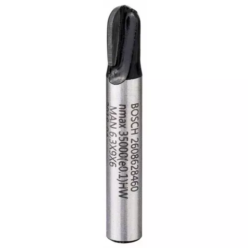 Žlábkovací fréza, 6 mm, R1 3,2 mm, D 6,35 mm, L 9,1 mm, G 40 mm  BOSCH 2608628460