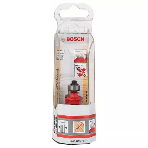Zaoblovací fréza Expert for Wood, 8 mm, D 22,2 mm, R1 4,75 mm, L 13,2 mm, G 55 mm  BOSCH 2608629373