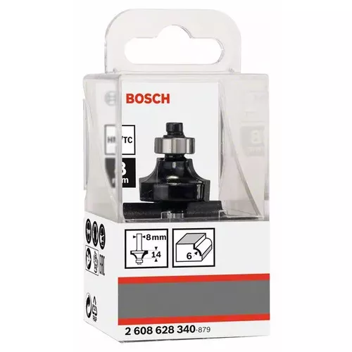 Zaoblovací fréza, 8 mm, R1 6 mm, L 13,2 mm, G 53 mm  BOSCH 2608628340