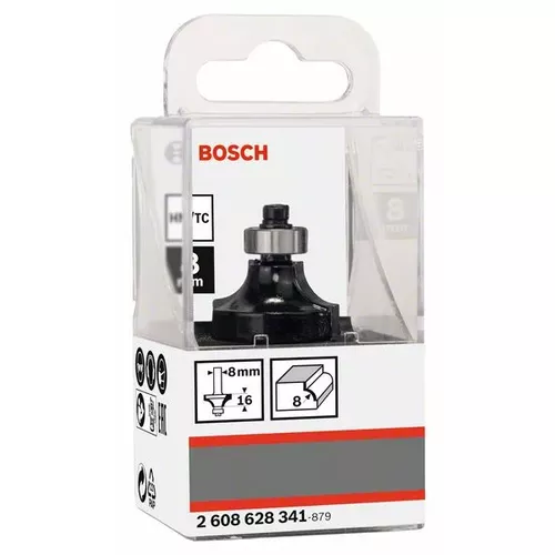 Zaoblovací fréza, 8 mm, R1 8 mm, L 15,2 mm, G 53 mm  BOSCH 2608628341