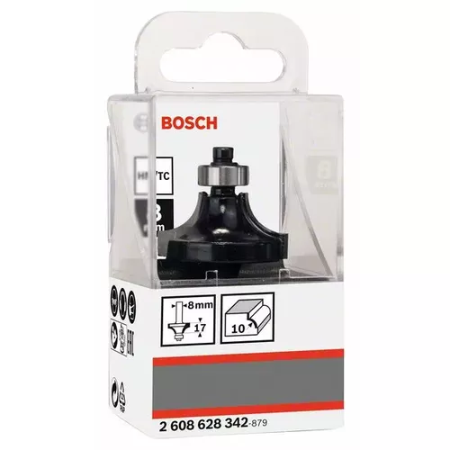Zaoblovací fréza, 8 mm, R1 10 mm, L 16,5 mm, G 57 mm  BOSCH 2608628342