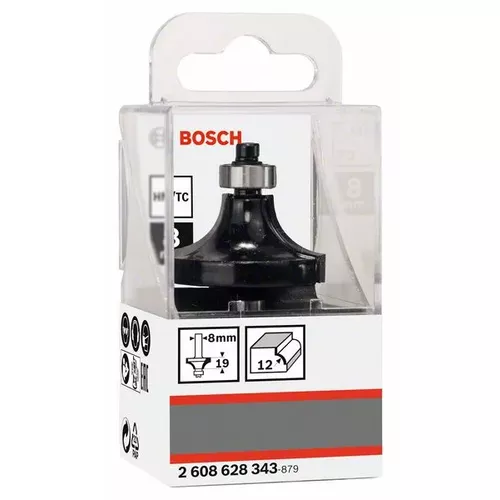 Zaoblovací fréza, 8 mm, R1 12 mm, L 19 mm, G 60 mm  BOSCH 2608628343