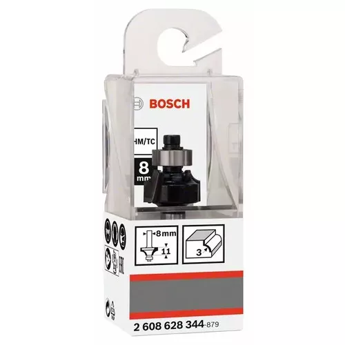 Zaoblovací fréza, 8 mm, R1 3 mm, L 10,2 mm, G 53 mm  BOSCH 2608628344