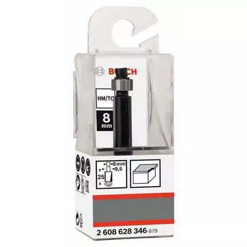 Zarovnávací fréza, 8 mm, D1 9,5 mm, L 25,4 mm, G 68 mm  BOSCH 2608628346
