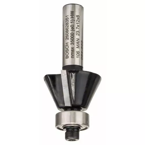 Fazetovací zarovnávací fréza, 8 mm, D1 23,7 mm, B 5,5 mm, L 12 mm, G 54 mm, 25°  BOSCH 2608628351