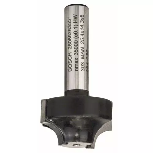 Fréza na tvorbu hran Ovolo, 8 mm, R1 6,3 mm, D 25,4 mm, L 14 mm, G 46 mm  BOSCH 2608628355
