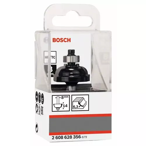 Fréza na tvorbu hran E, 8 mm, R1 6,3 mm, D 28,5 mm, L 13.2 mm, G 54 mm  BOSCH 2608628356