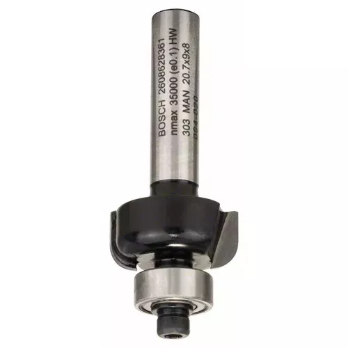 Dlabací fréza s kuličkovým ložiskem, 8 mm, R1 4 mm, D 20,7 mm, L 9 mm, G 53 mm  BOSCH 2608628361