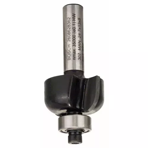 Dlabací fréza s kuličkovým ložiskem, 8 mm, R1 6 mm, D 24,7 mm, L 13 mm, G 53 mm  BOSCH 2608628362