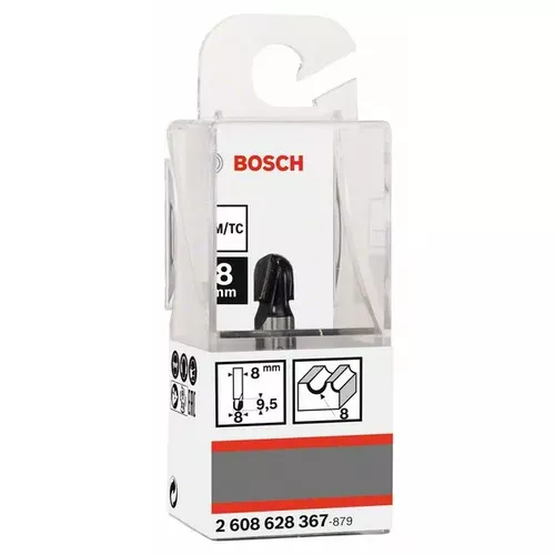 Žlábkovací fréza, 8 mm, R1 4 mm, D 8 mm, L 9,2 mm, G 40 mm  BOSCH 2608628367