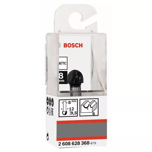 Žlábkovací fréza, 8 mm, R1 6 mm, D 12 mm, L 9,2 mm, G 40 mm  BOSCH 2608628368