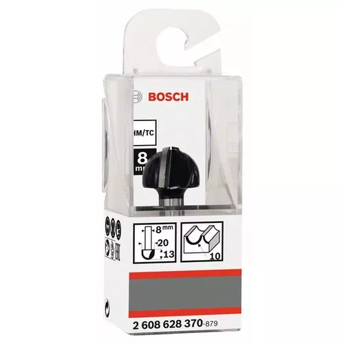 Žlábkovací fréza, 8 mm, R1 10 mm, D 20 mm, L 12,4 mm, G 46 mm  BOSCH 2608628370
