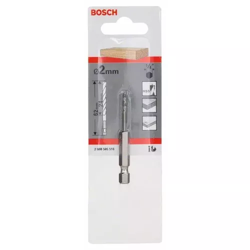 Spirálový vrták do dřeva s šestihrannou stopkou 1/4"  BOSCH 2608595518