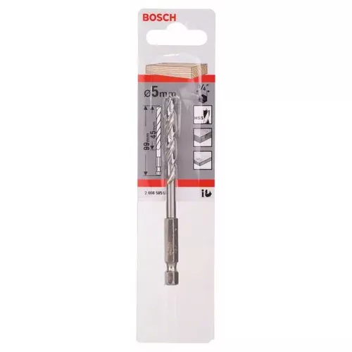Spirálový vrták do dřeva s šestihrannou stopkou 1/4"  BOSCH 2608595521