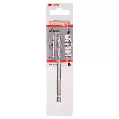 Spirálový vrták do dřeva s šestihrannou stopkou 1/4"  BOSCH 2608595522