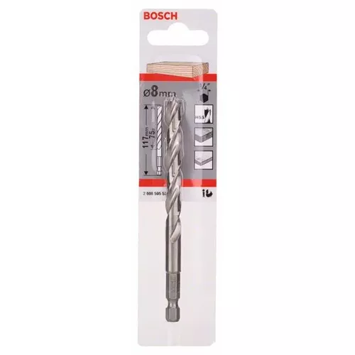 Spirálový vrták do dřeva s šestihrannou stopkou 1/4"  BOSCH 2608595523
