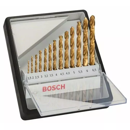 Sada spirálových vrtáků do kovu HSS-TiN, Robust Line, 135° 1,5–6,5 mm, 13 kusů BOSCH 2607010539