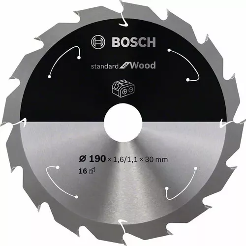 Pilový kotouč Standard for Wood pro akumulátorové pily 190 × 1,6/1,1 × 30 T16 BOSCH 2608837706